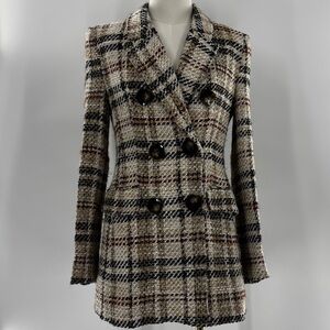 ZARA Plaid Textured Blazer Coat | XS